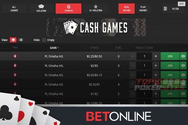screenshot BetOnline Poker